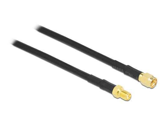 DeLOCK SMA-Stecker/SMA-Buchse Antennenkabel CFD/RF200 low loss schwarz, 1 St.