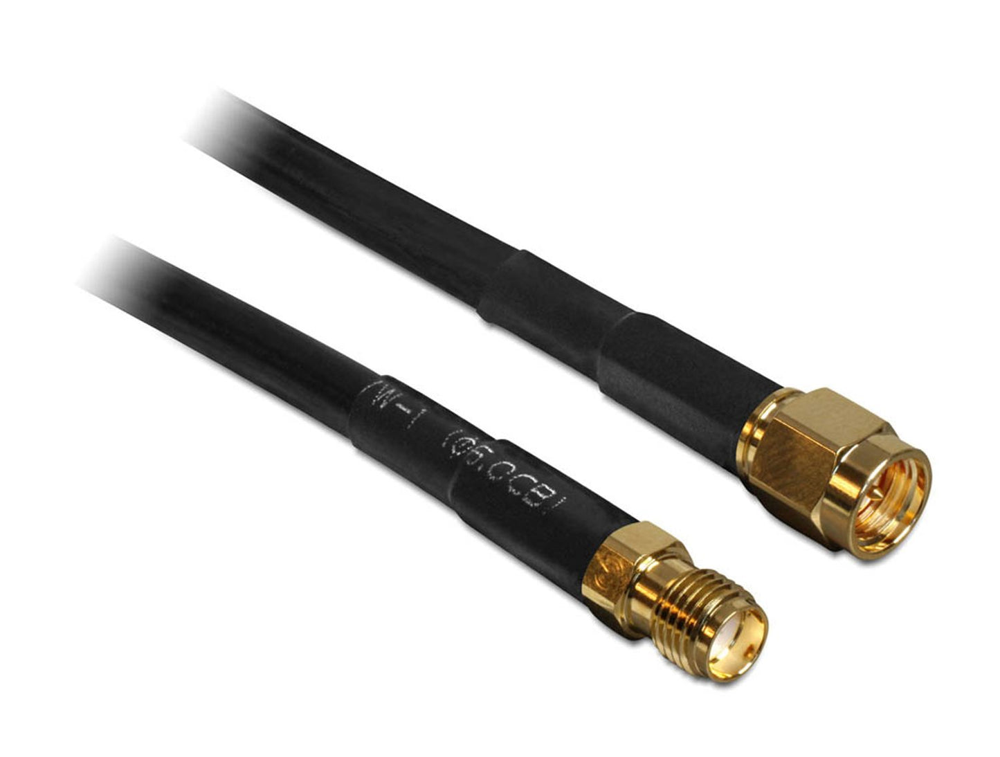DeLOCK SMA-Stecker/SMA-Buchse Antennenkabel CFD/RF200 low loss schwarz, 1 St.
