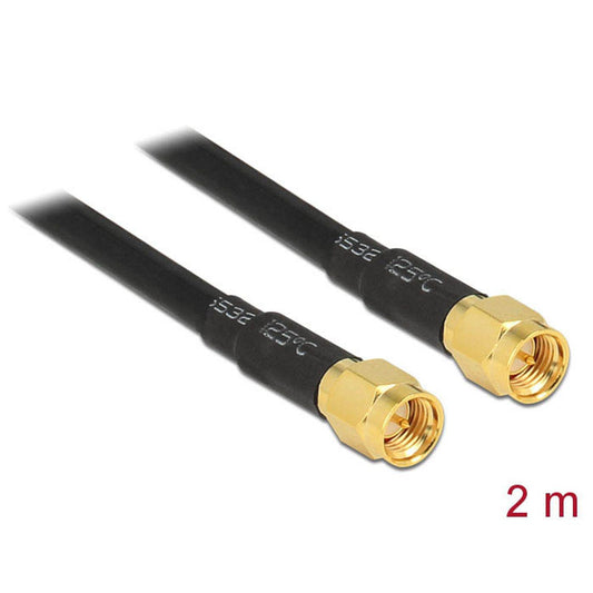 DeLOCK SMA-Stecker Antennenkabel LMR195 low loss 2,0 m schwarz | 88892