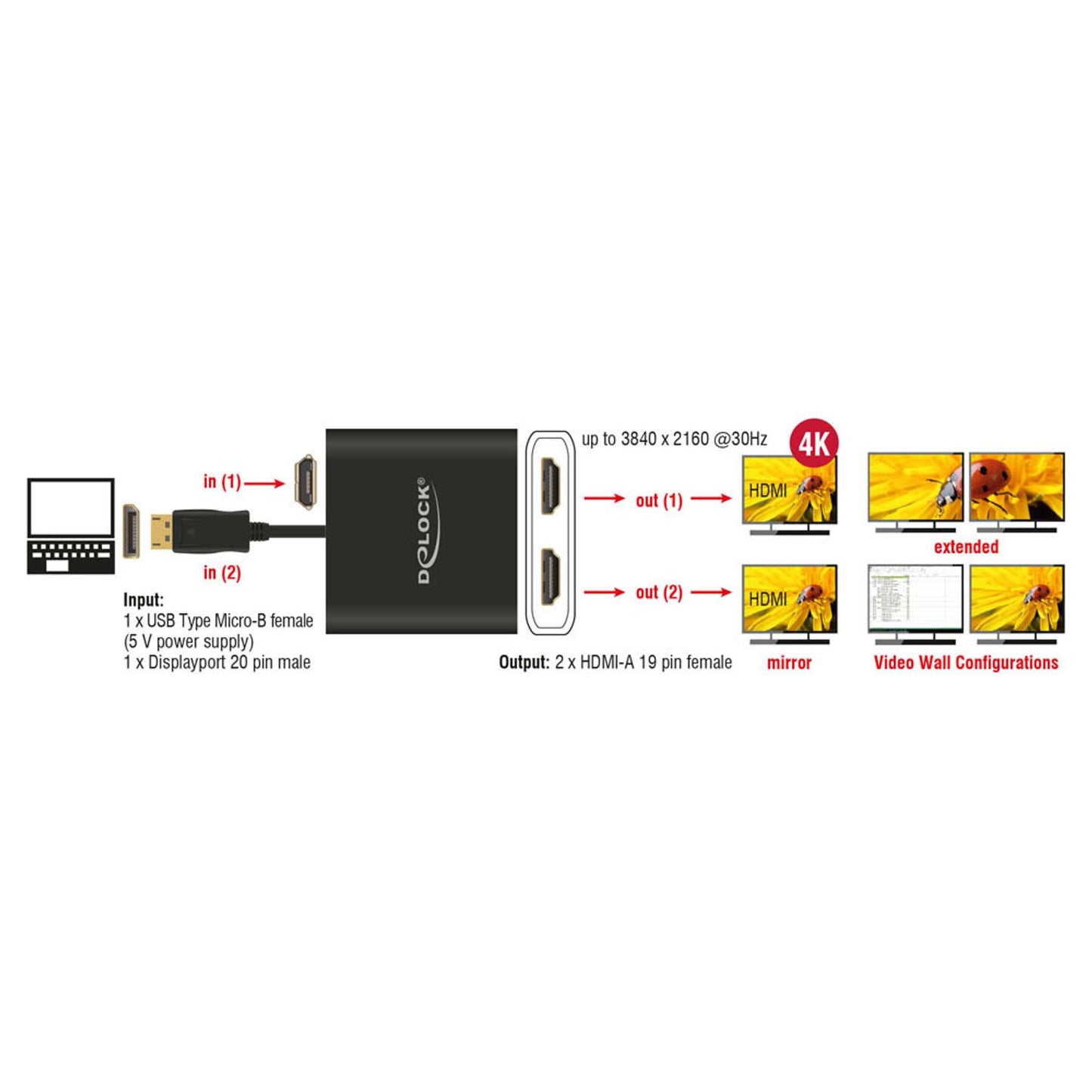 DeLOCK DisplayPort Splitter | 87720