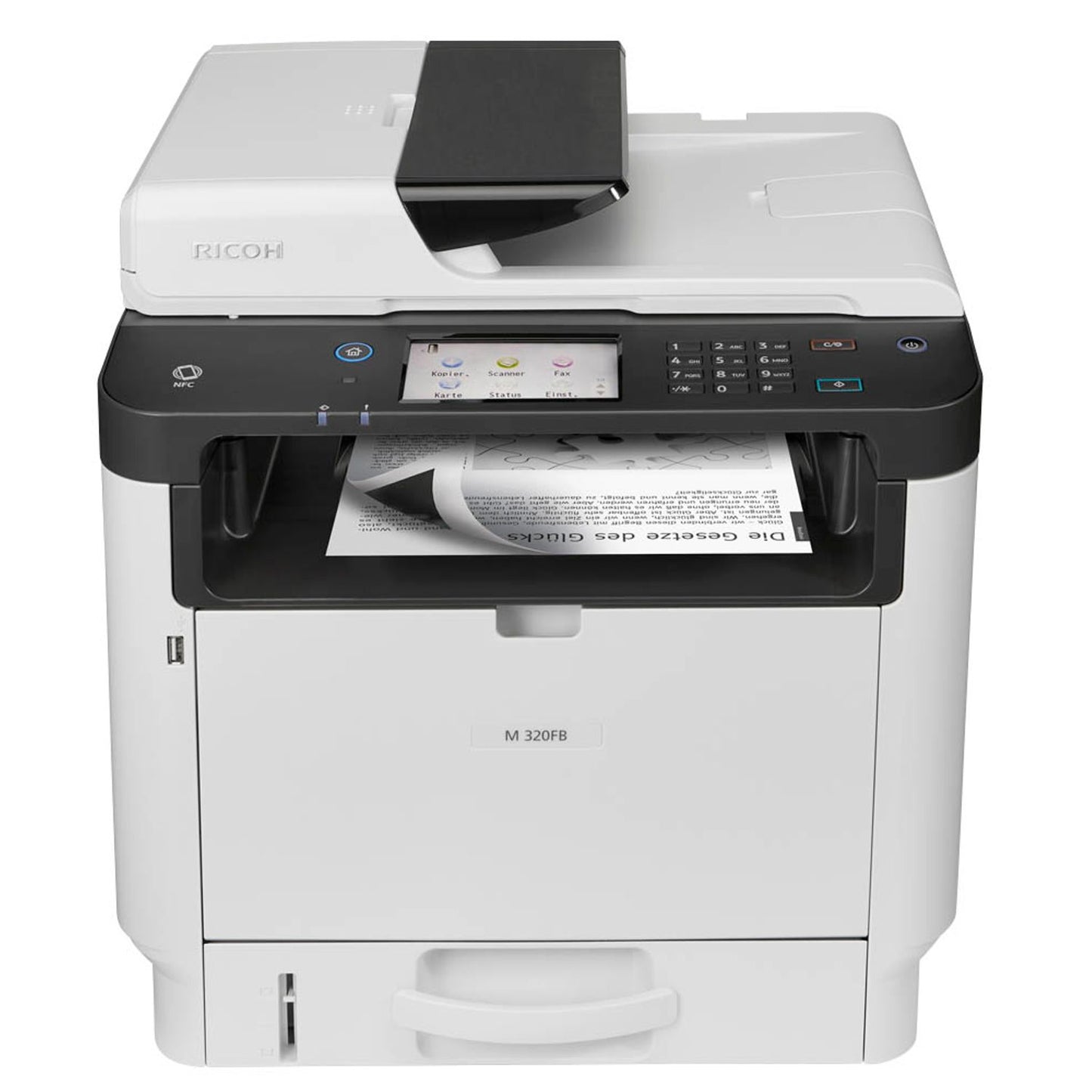 RICOH M 320FB 4 in 1 Laser-Multifunktionsdrucker grau | 9P01750