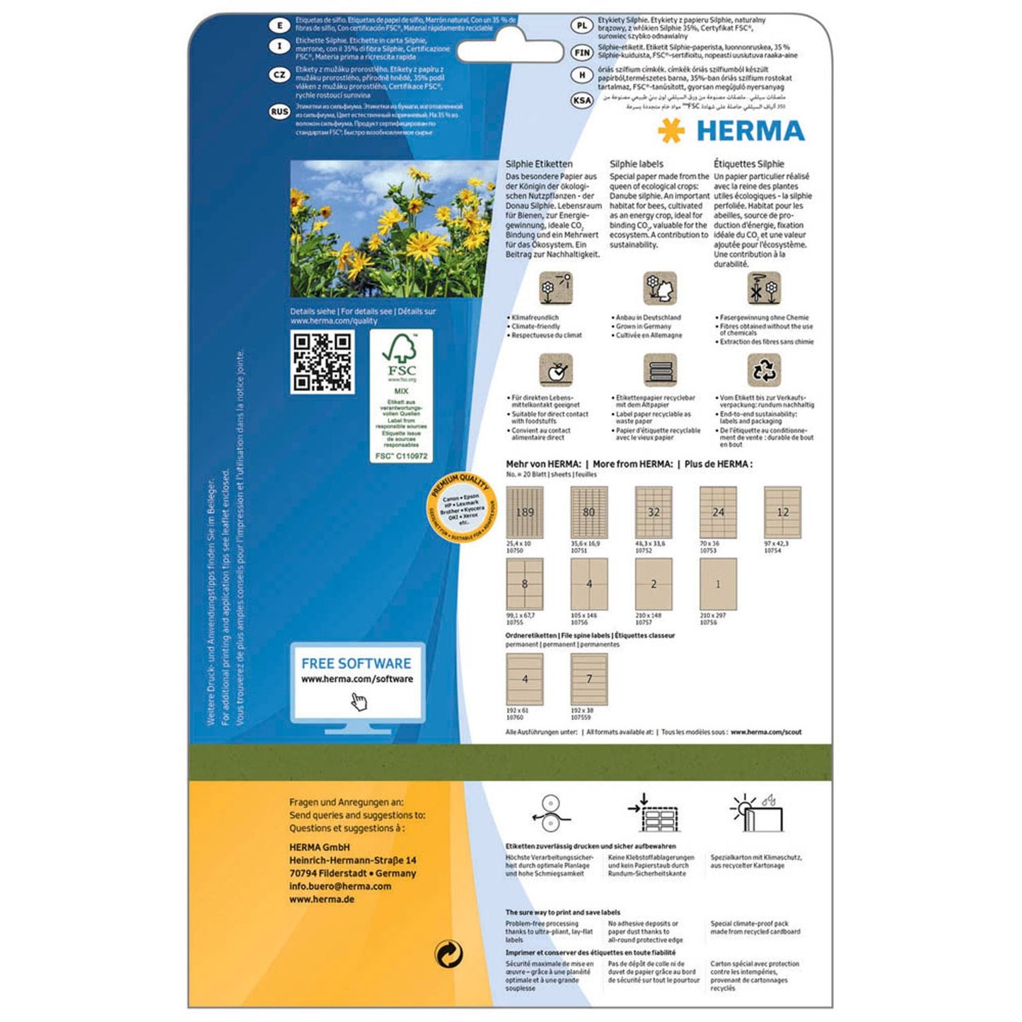 HERMA Ordneretiketten weiß | 10760 | 1 Pack = 20 Blatt