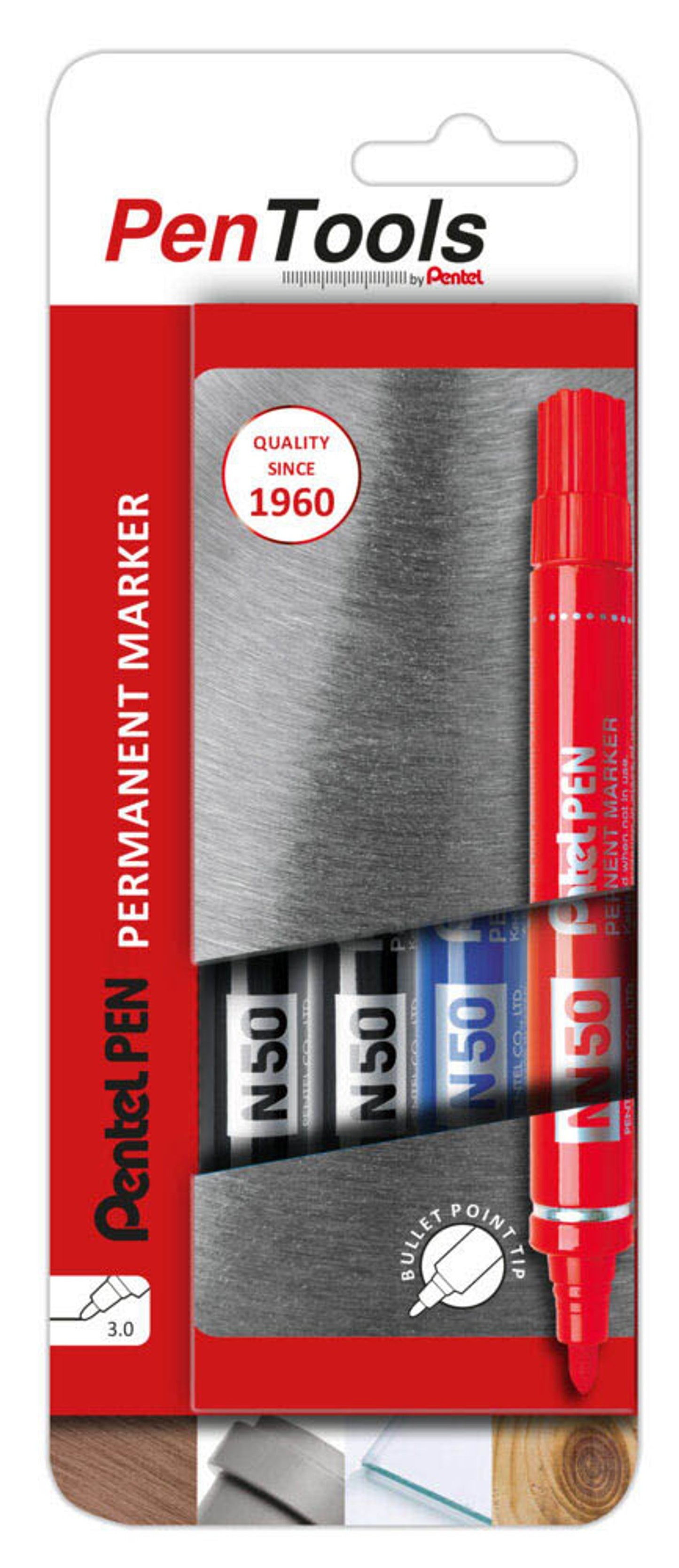 Pentel PenTools Permanentmarker farbsortiert, 4 St.