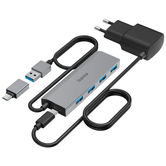 hama USB-Hub 4-fach grau | 200138