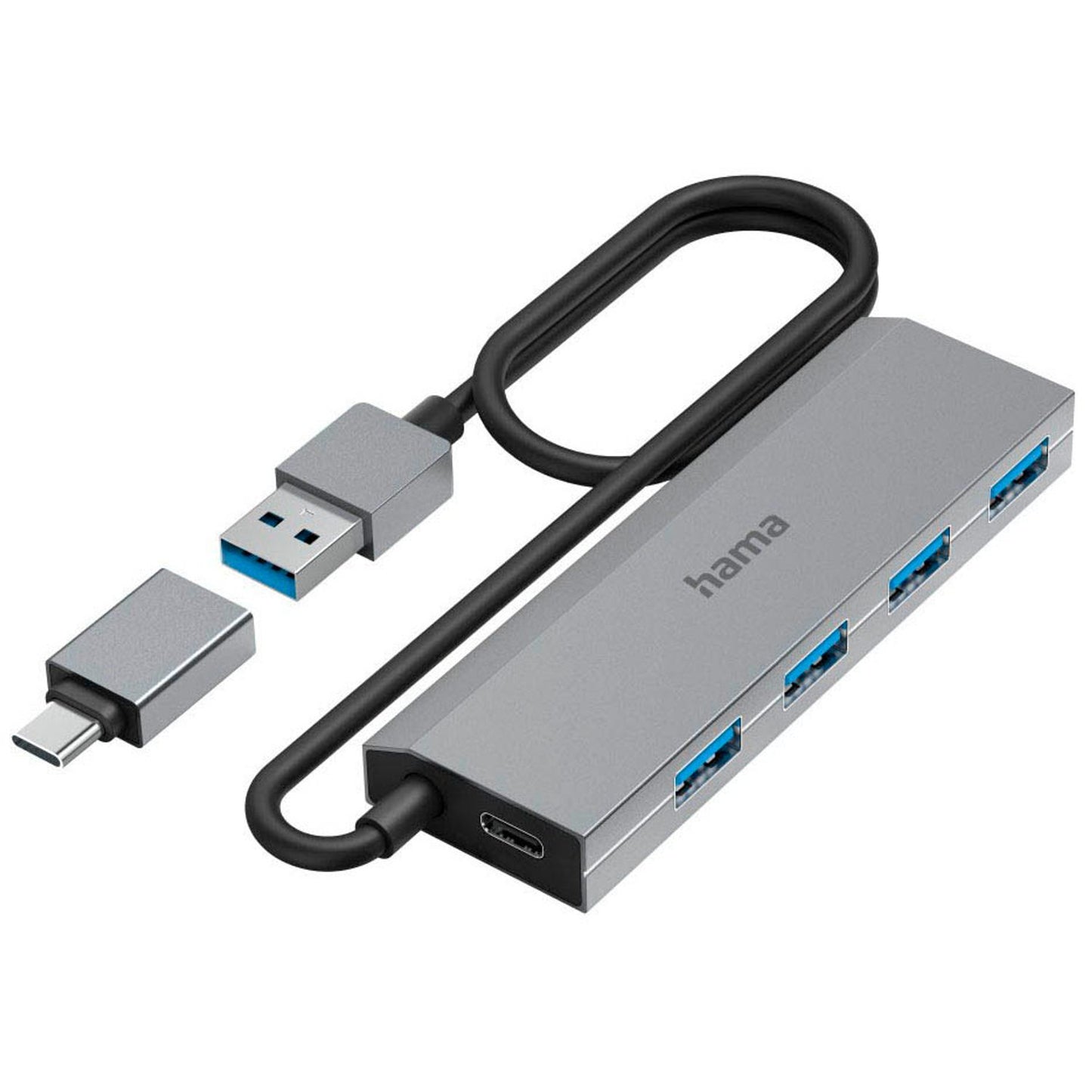 hama USB-Hub 4-fach grau | 200138