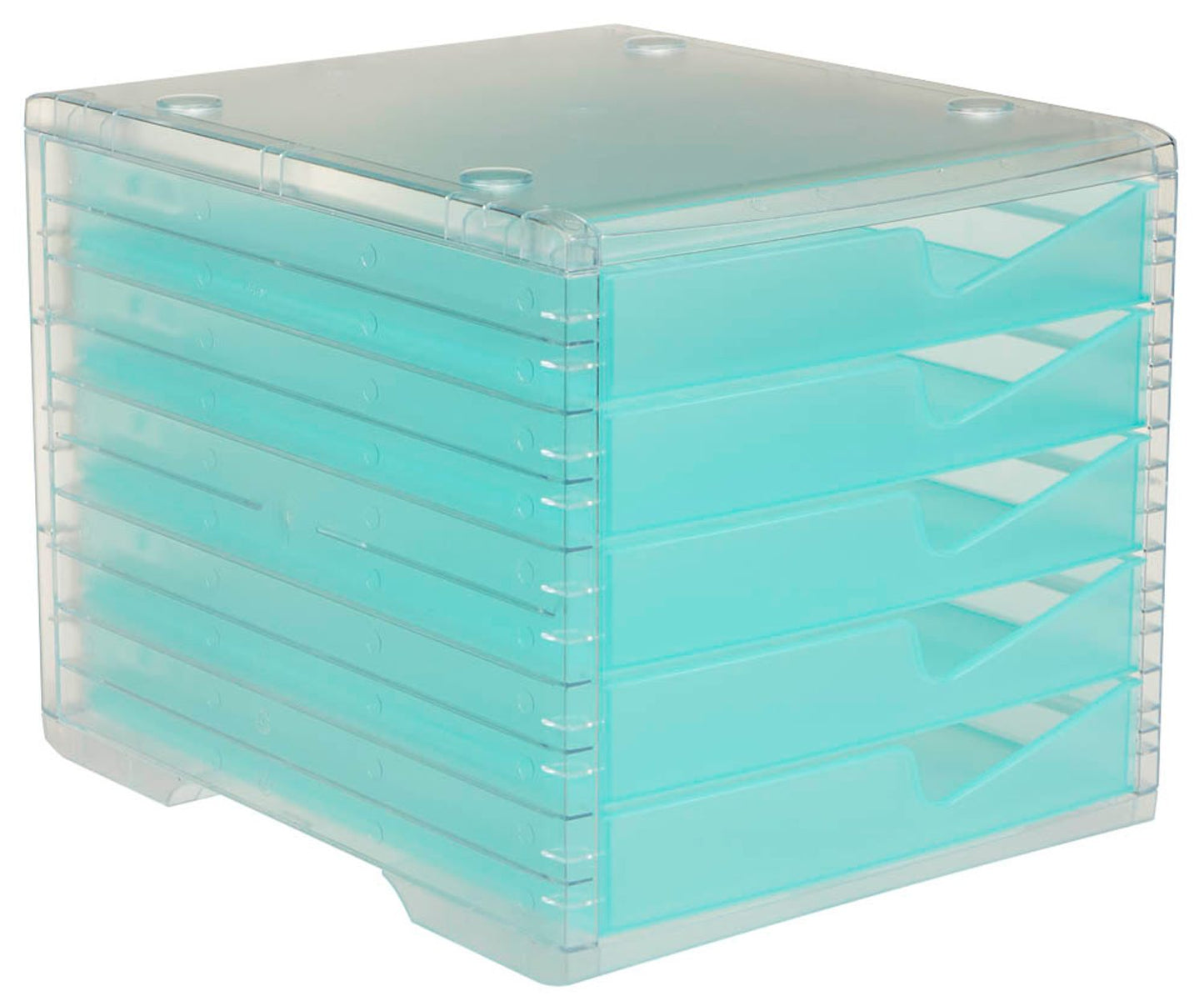 styro Schubladenbox styroswingbox light, DIN C4 mit 5 Schubladen
