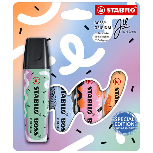 STABILO BOSS ORIGINAL by Ju Schnee Textmarker farbsortiert | 70/4-1-101-5 | 1 Pack = 4 St.