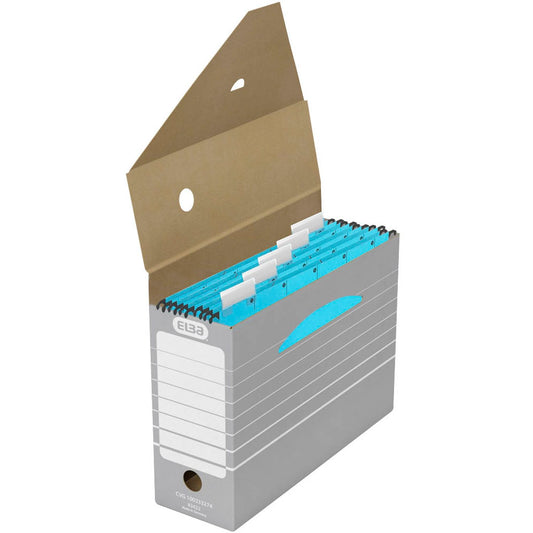 ELBA Archivboxen Tric grau/weiß 11,0 x 34,0 x 27,0 cm | 100333274 | 1 Pack = 10 St.