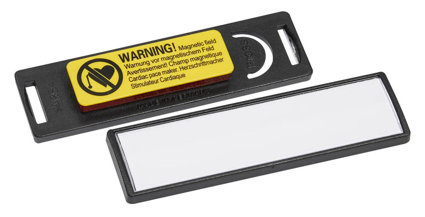 25 DURABLE Clip Card Namensschilder mit 6,7 x 1,7 cm