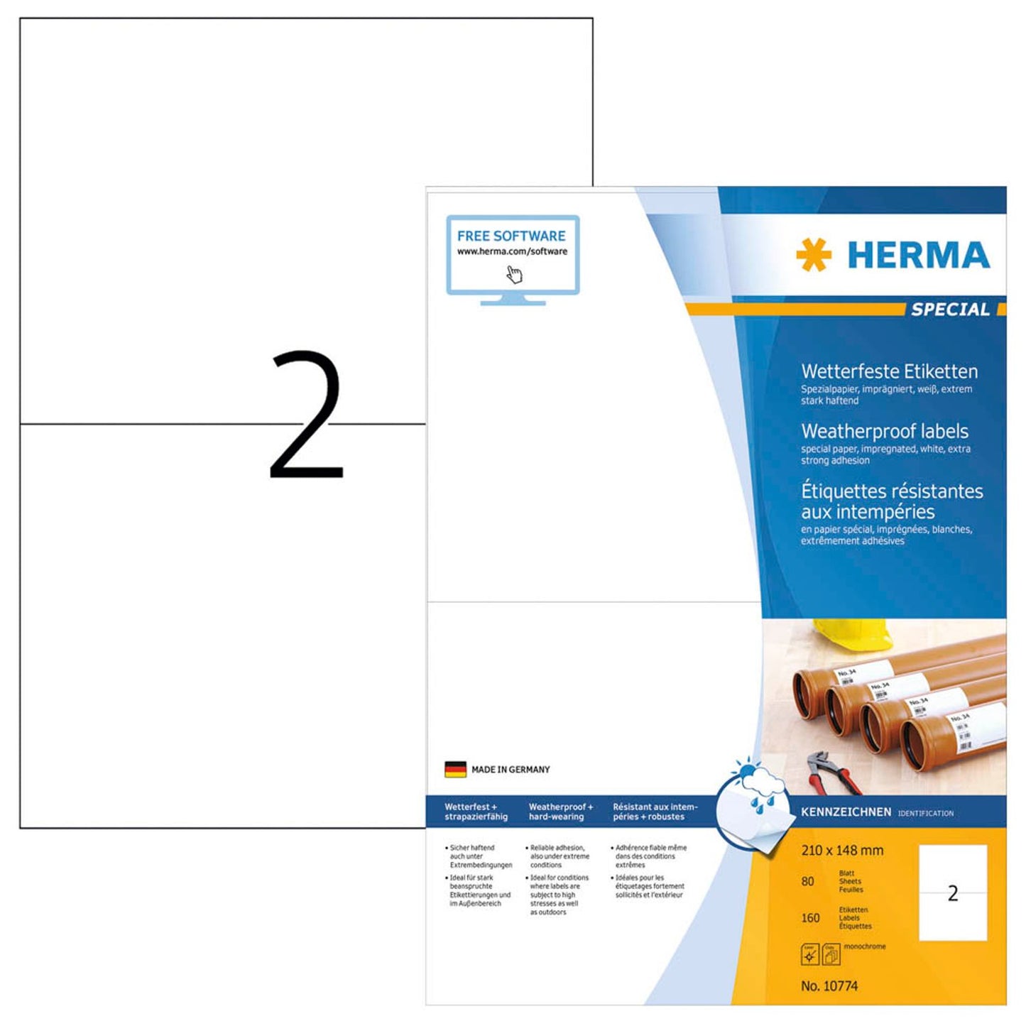 HERMA wetterfeste Etiketten weiß