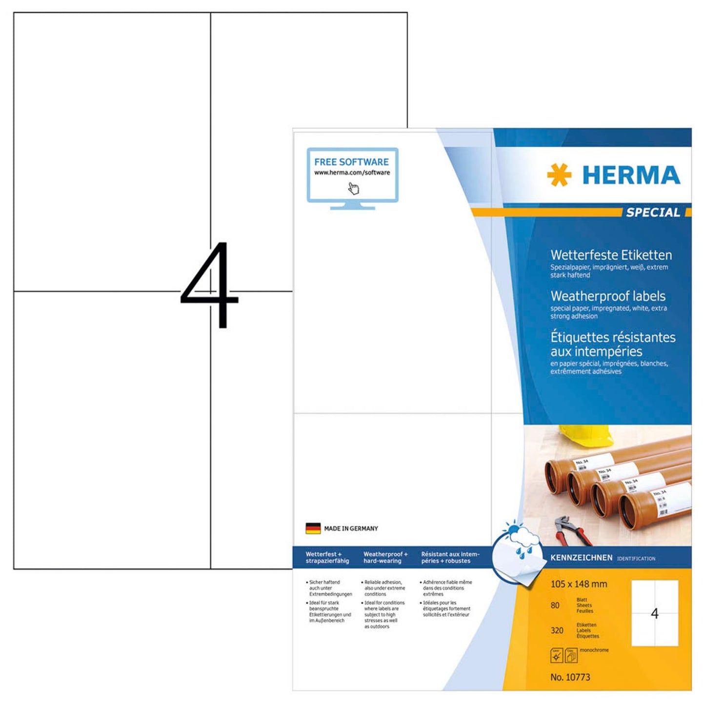 HERMA wetterfeste Etiketten weiß