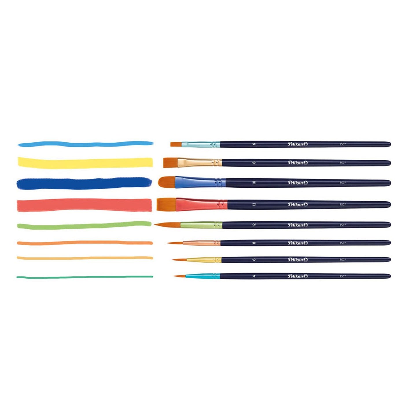Pelikan Premium Pinsel-Set Größe 3, 4, 6, 8, 10, 12, 8-teilig | 300008240 | 1 Pack = 8 St.