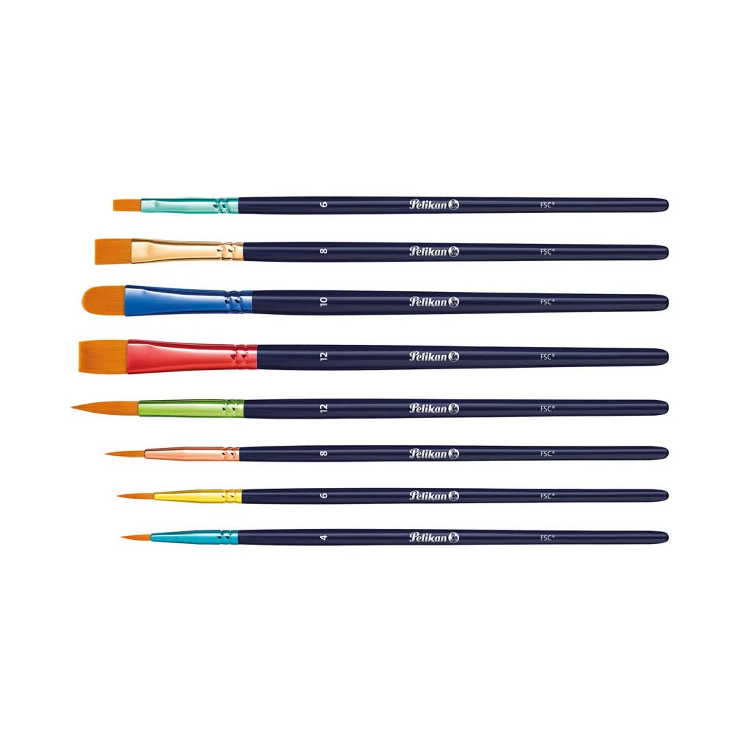 Pelikan Premium Pinsel-Set Größe 3, 4, 6, 8, 10, 12, 8-teilig | 300008240 | 1 Pack = 8 St.