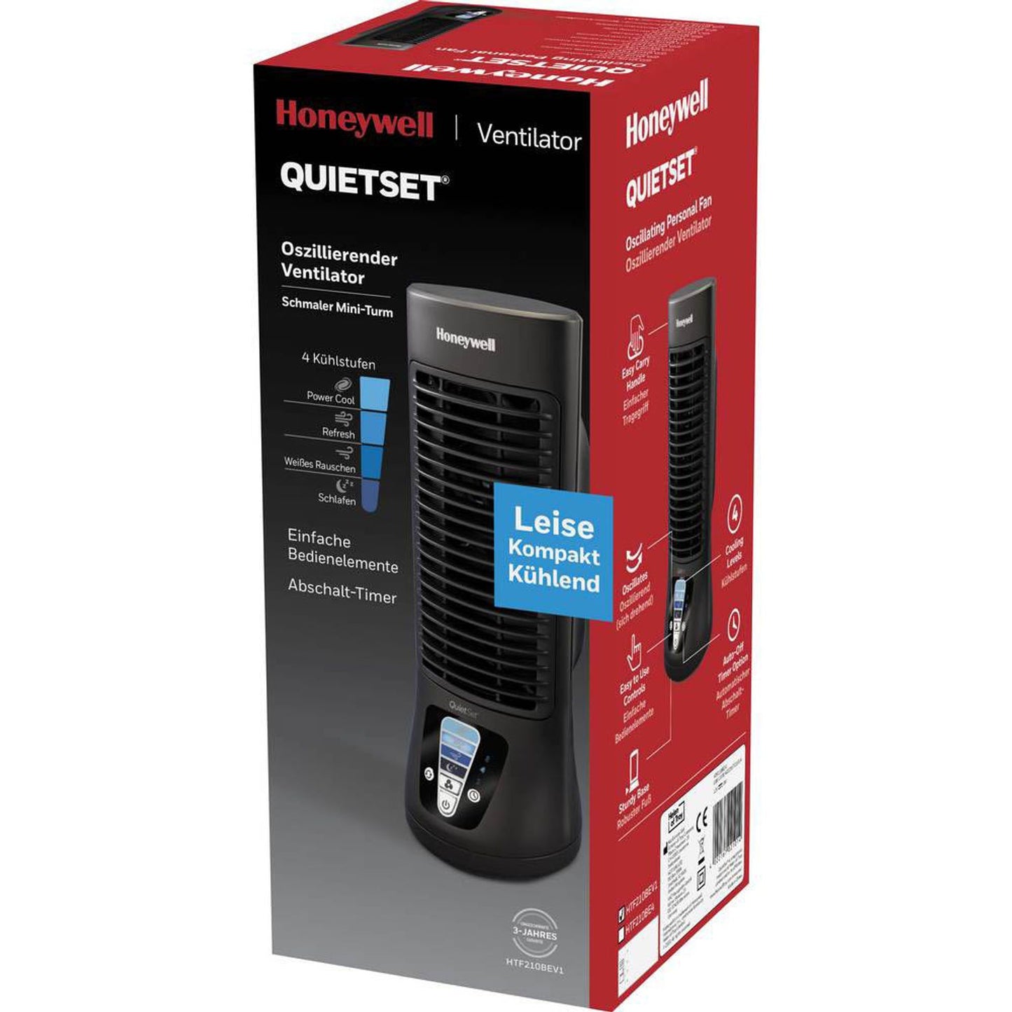 Honeywell QuitSet®4 HTF210BE Turmventilator 8,0 Watt | HTF210BE4