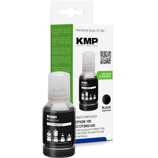 KMP schwarz Tintenflasche kompatibel zu EPSON 105 (T00Q1) | 1643,1001