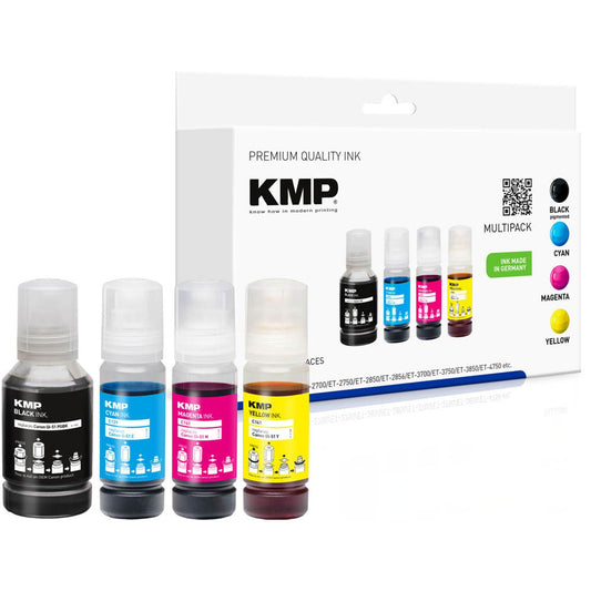 KMP schwarz, cyan, magenta, gelb Tintenflaschen kompatibel zu Canon GI51PGBK/C/M/Y, 4er-Set | 1582,1005 | 1 Pack = 4 St.