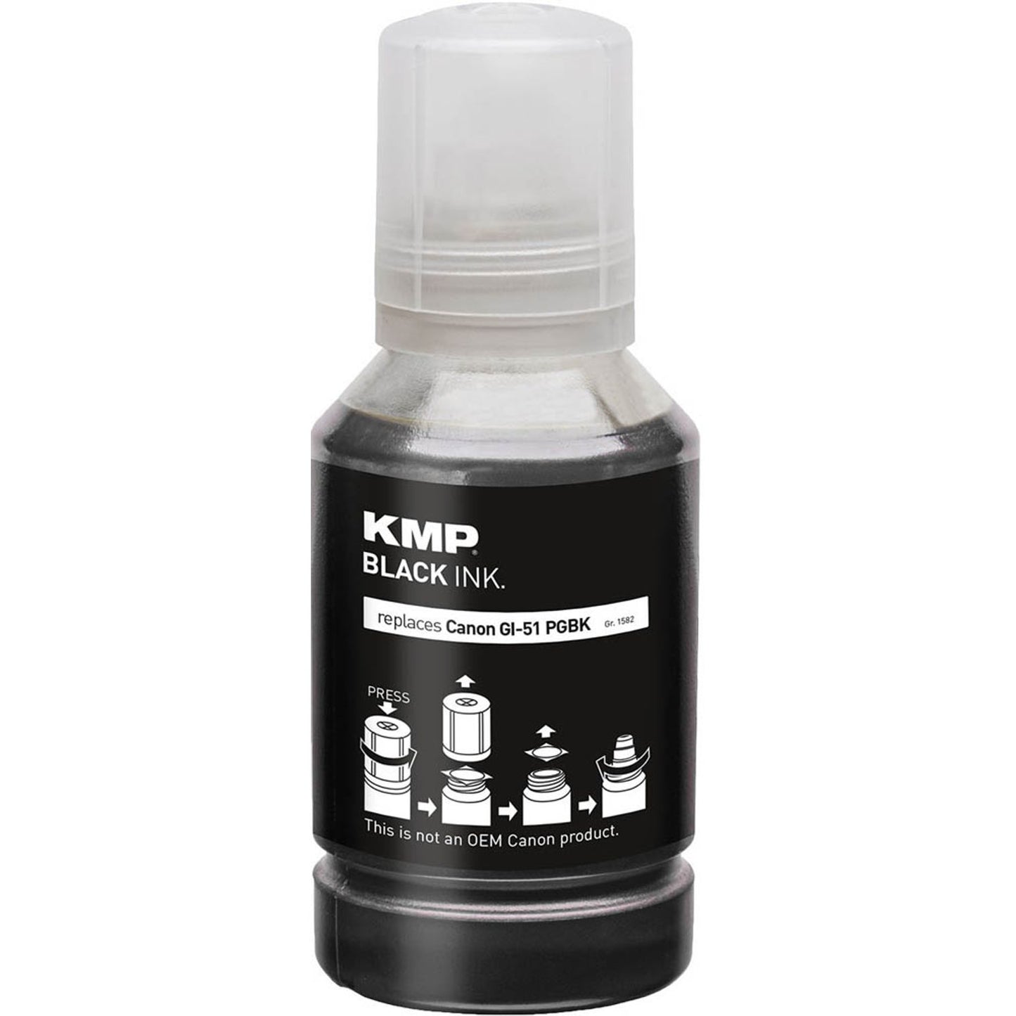 KMP schwarz Tintenflasche kompatibel zu Canon GI51 PGBK | 1582,1001