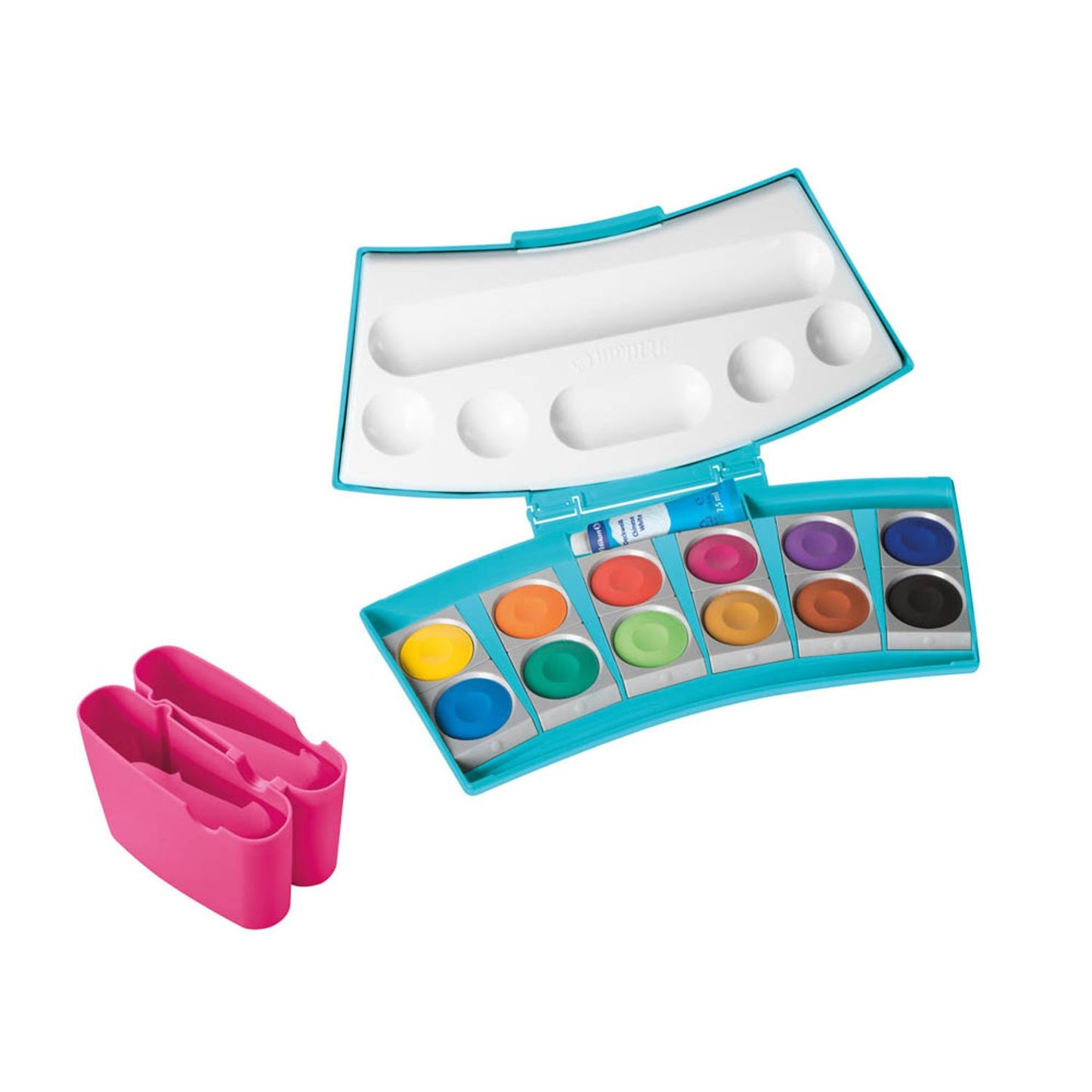Pelikan 735PC/12 ProColor Wasserfarbkasten 2 Wasserboxen + Deckweiß und 12 Farben | 300008241
