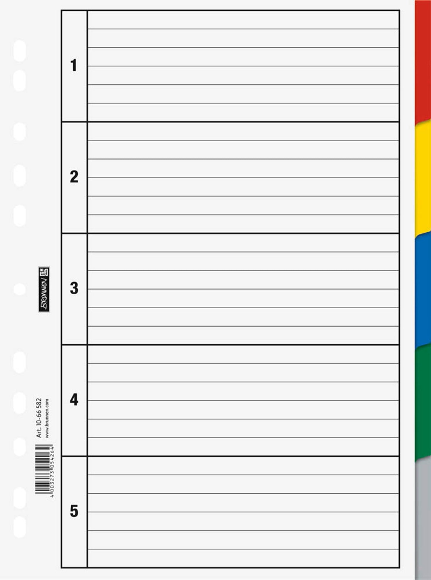BRUNNEN Ordnerregister Vollformat blanko weiß, 1 St.