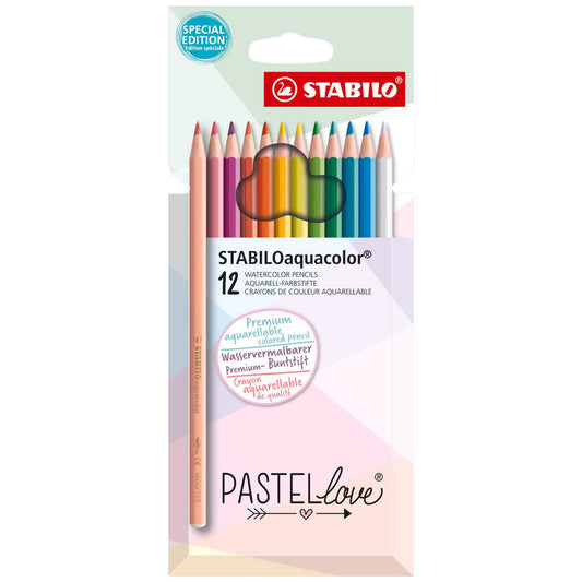 STABILO Oaquacolor Aquarellstifte farbsortiert | 1612/7 | 1 Pack = 12 St.