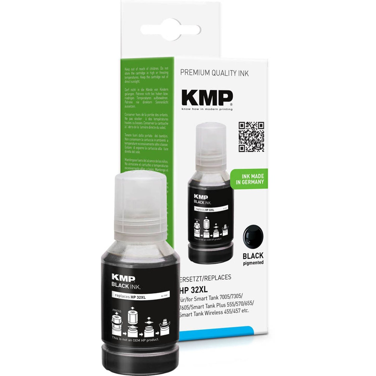 KMP schwarz Tintenflasche kompatibel zu HP 32XL (1VV24AE) | 1769,1001