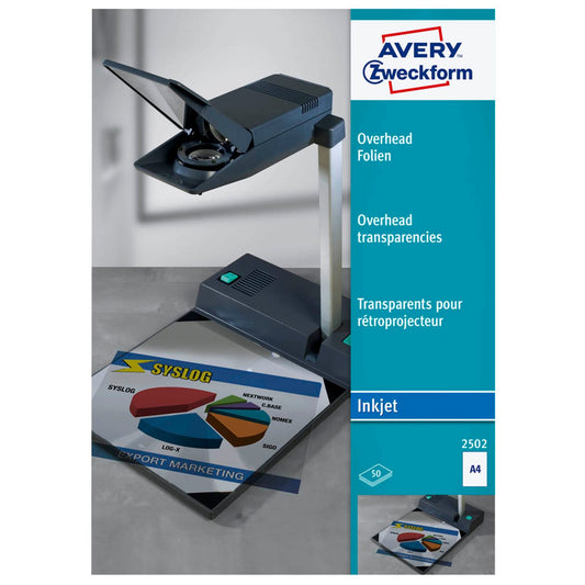 AVERY Zweckform InkJetfolien klar | 2502 | 1 Pack = 50 St.