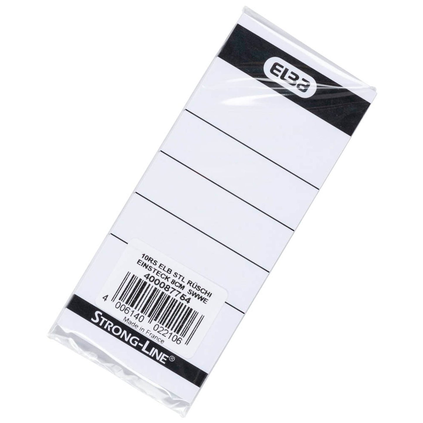 ELBA Einsteck-Rückenschilder weiß für 8,0 cm Rückenbreite | 400087754 | 1 Pack = 10 St.
