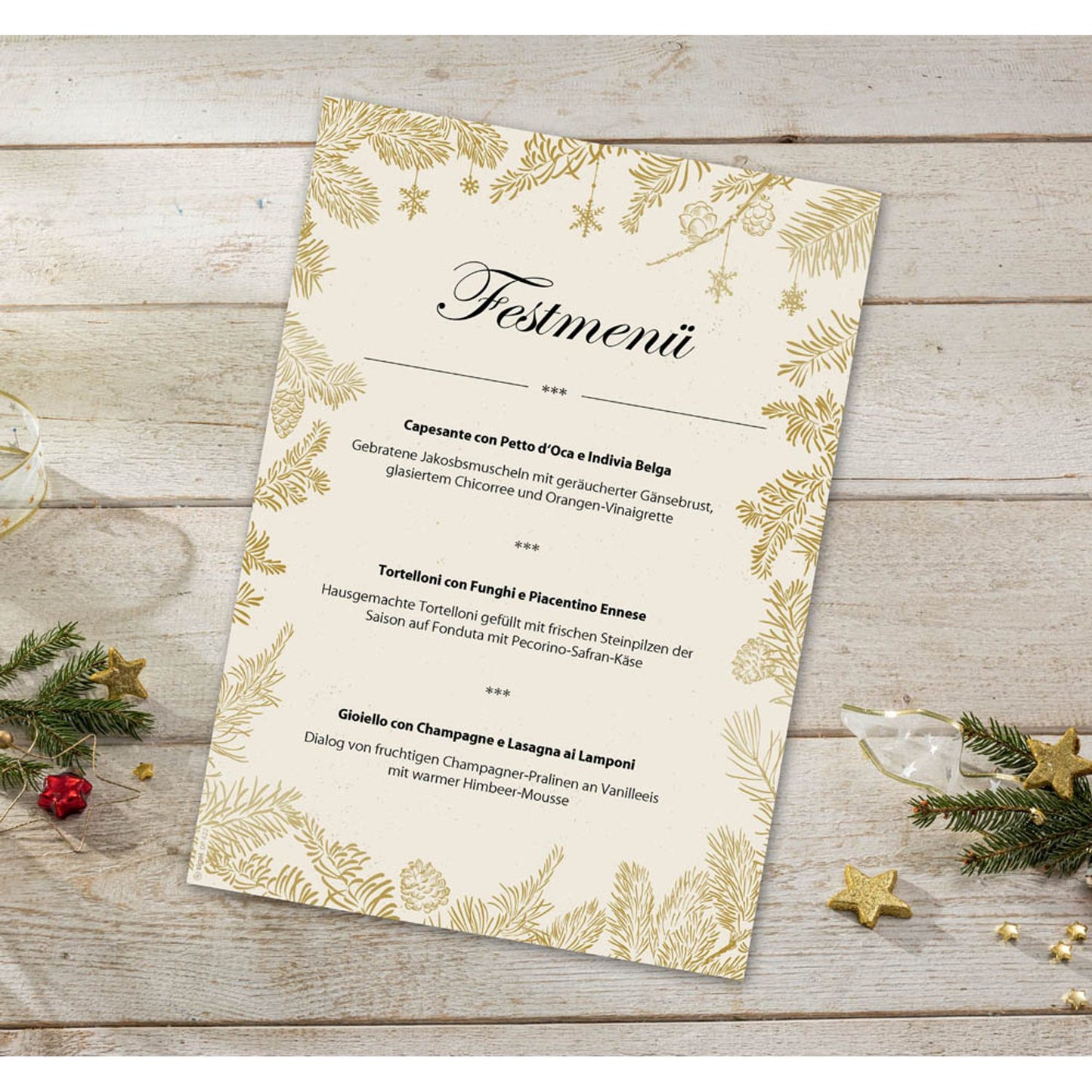 SIGEL Weihnachtsbriefpapier Golden Christmas Motiv DIN A4 90 g/qm | DP422 | 1 Pack = 100 Blatt