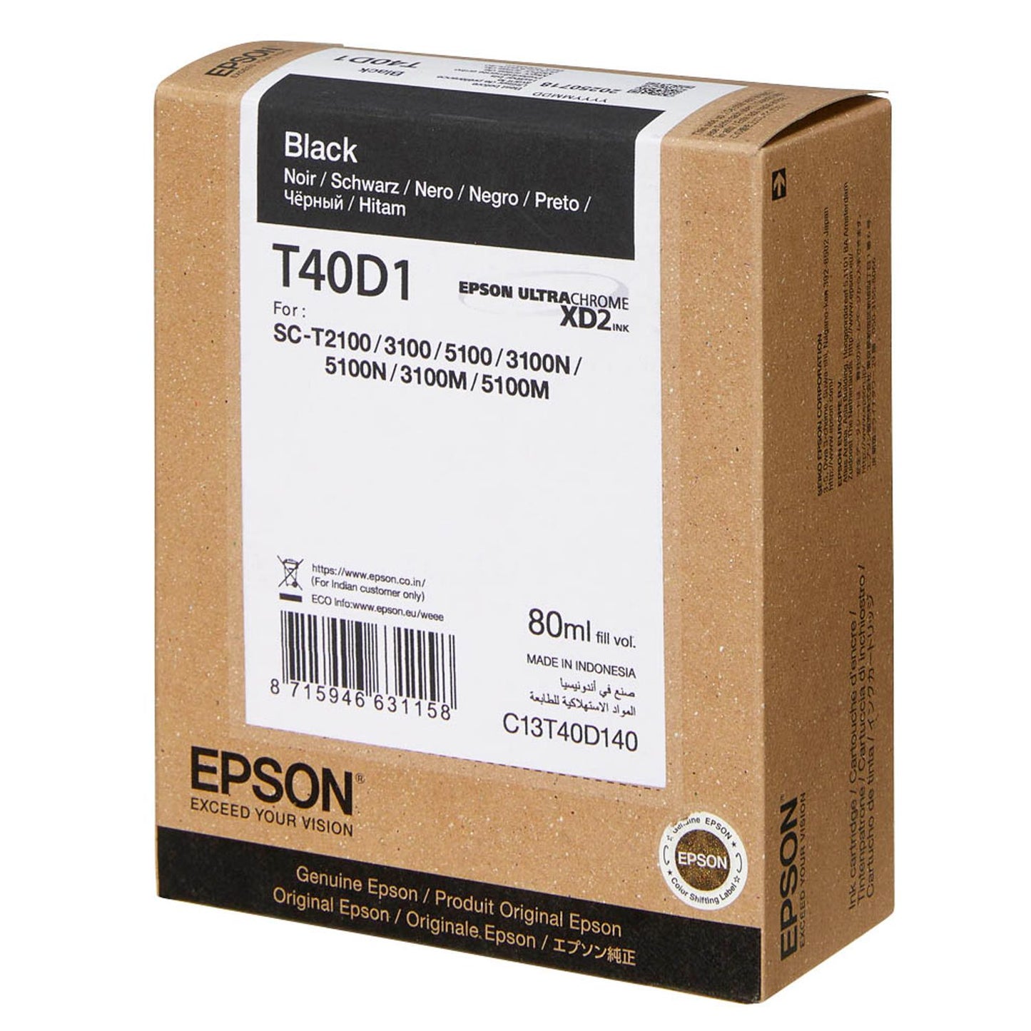 EPSON T40D140 BK schwarz Druckerpatrone | C13T40D140