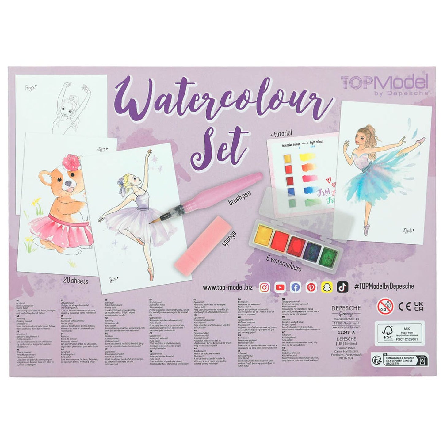 DEPESCHE TOPModel Ballet Wassermalset 5 Farben | 12248