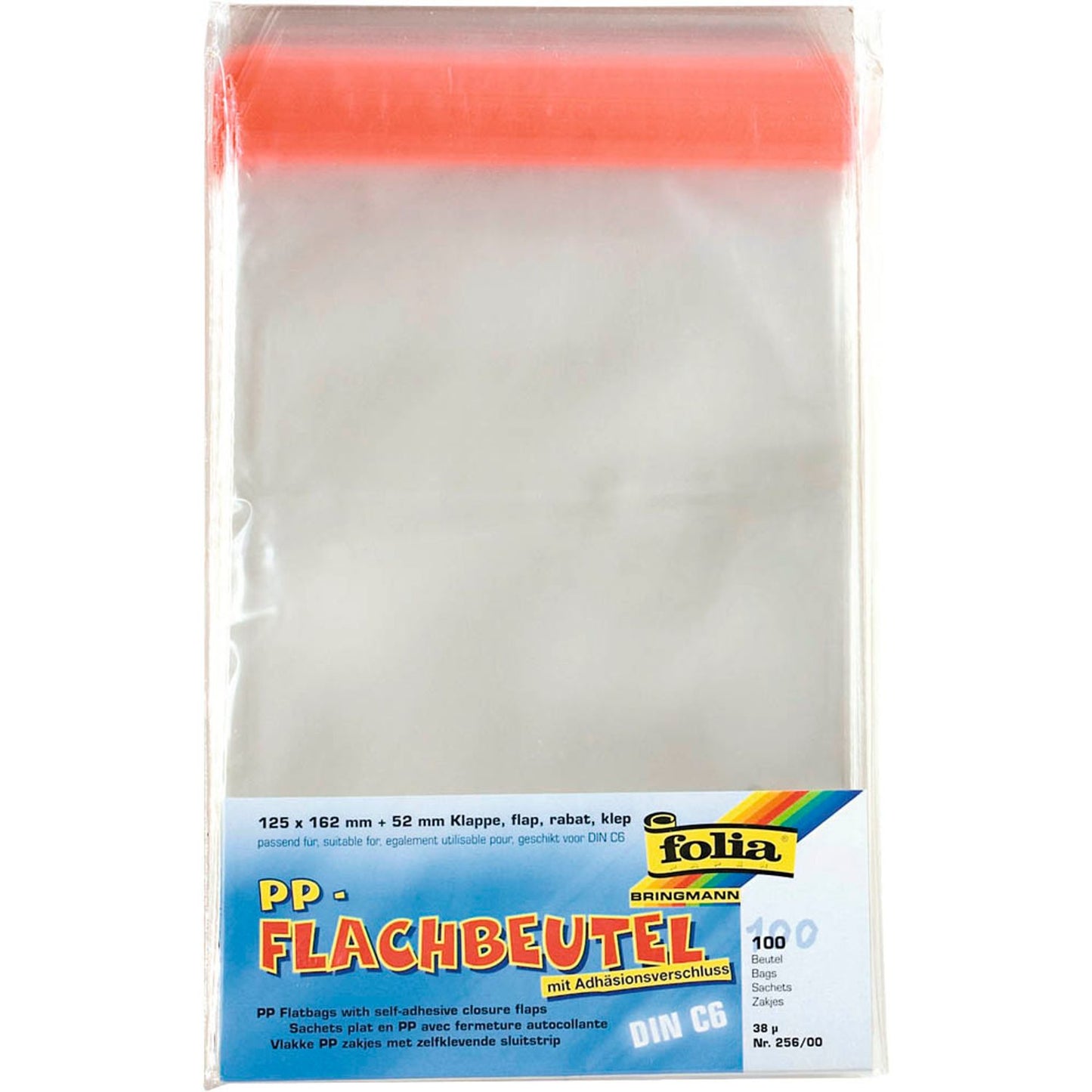 folia Druckverschlussbeutel Flachbeutel 38 my 12,5 x 16,2 cm | 256/00 | 1 Pack = 100 St.