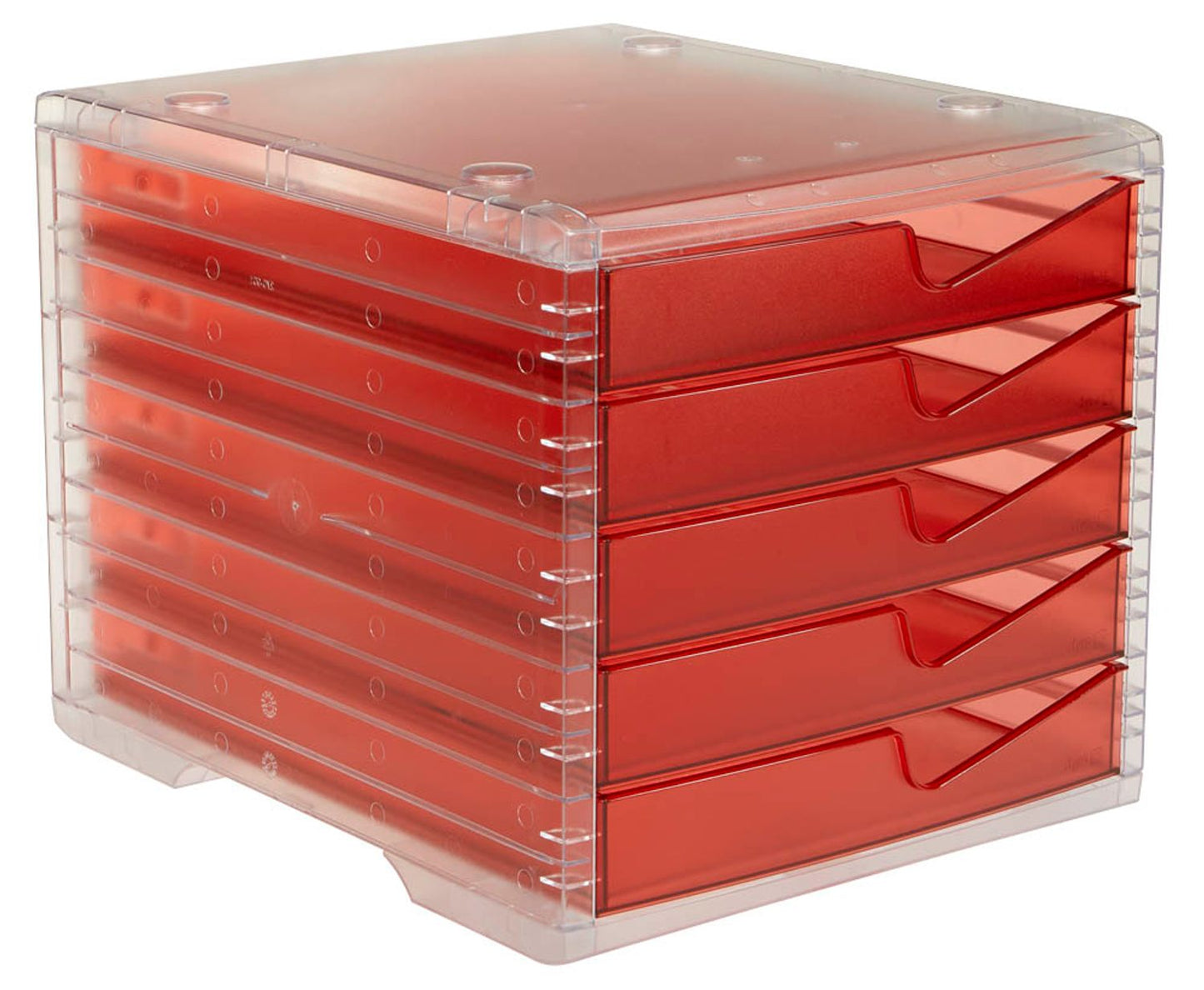 styro Schubladenbox styroswingbox light, DIN C4 mit 5 Schubladen