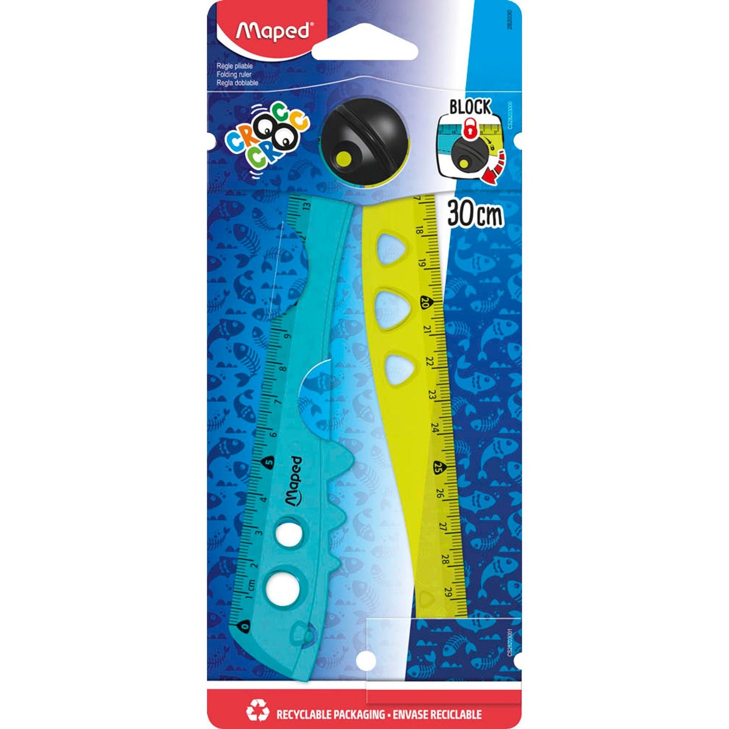 maped Lineal Croc Croc 15,0 / 30,0 cm, grün-türkis | 282030