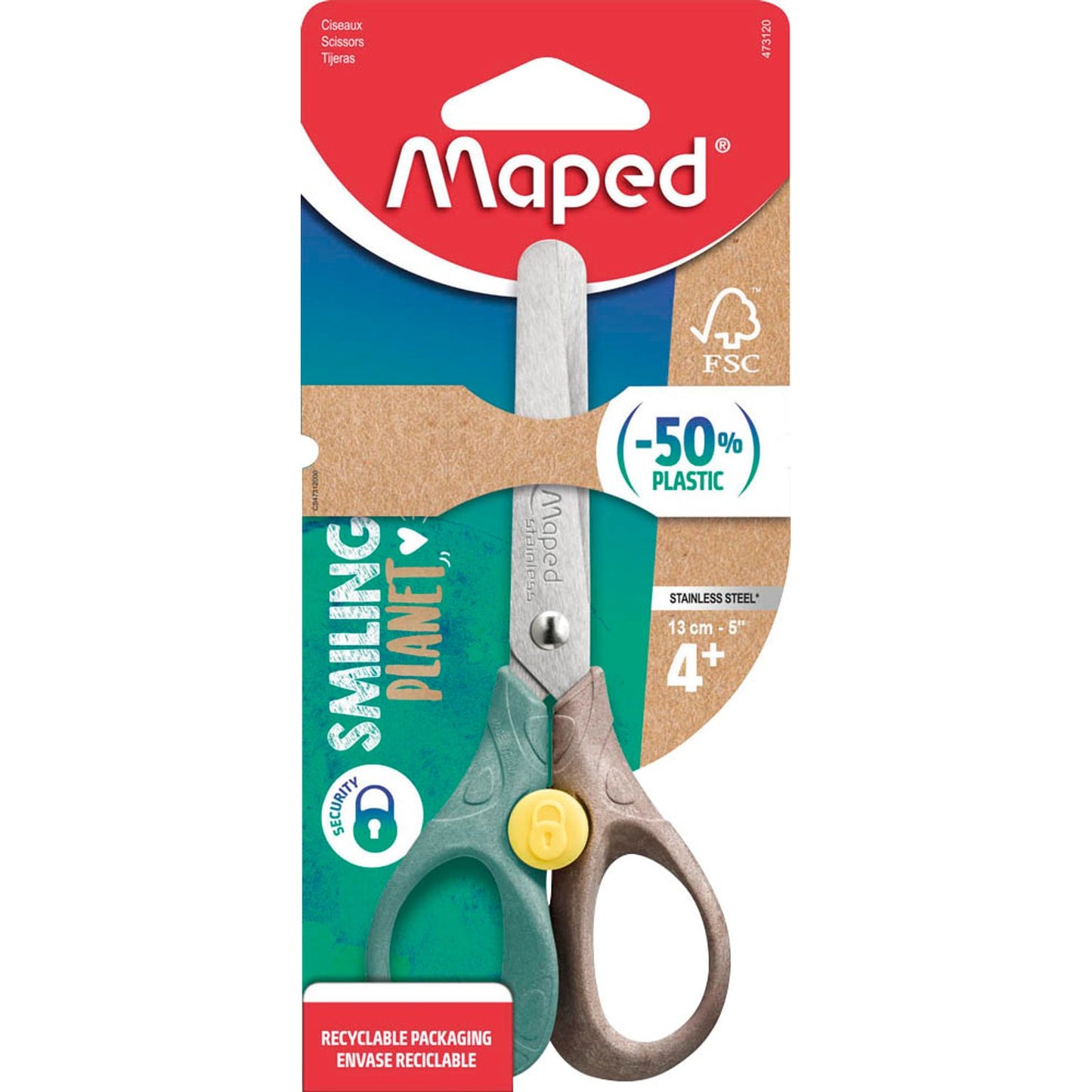 maped Schere Smiling Planet Security bunt 13,0 cm | 473120FM