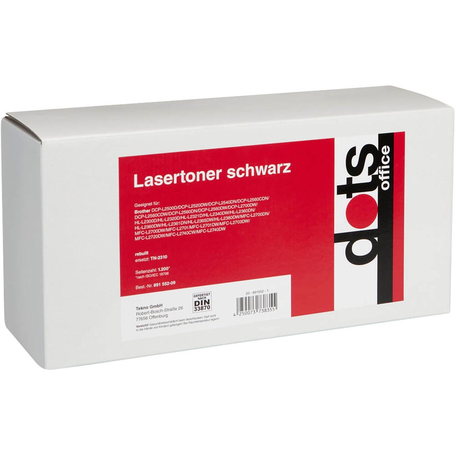 dots schwarz Toner kompatibel zu brother TN2310 | 1261,0000-DOTS