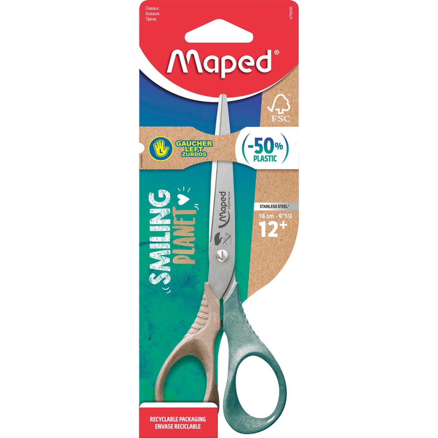 maped Schere Smiling Planet Shape bunt 16,0 cm | 476520FM