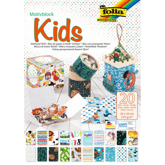 folia Motivblock Kids farbsortiert 270 g/qm | 48949 | 1 Pack = 20 St.