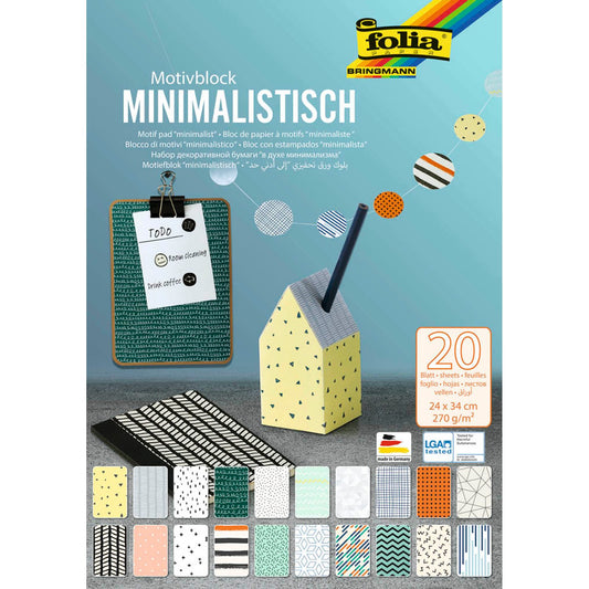folia Motivblock Minimalistisch farbsortiert 270 g/qm | 48849 | 1 Pack = 20 St.
