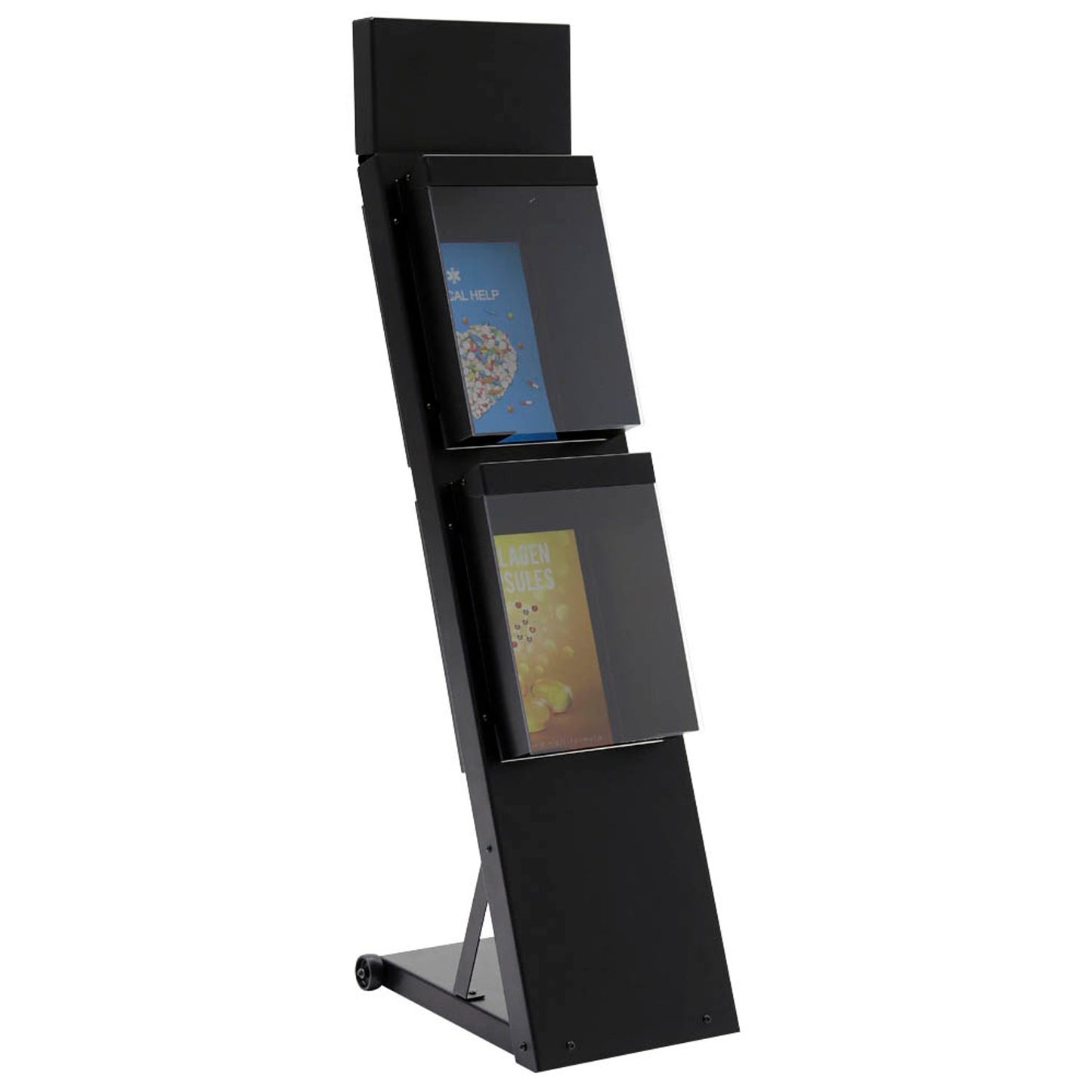update displays Prospektständer Outdoor BLACK schwarz DIN A4 2 Fächer | PRJ0101652