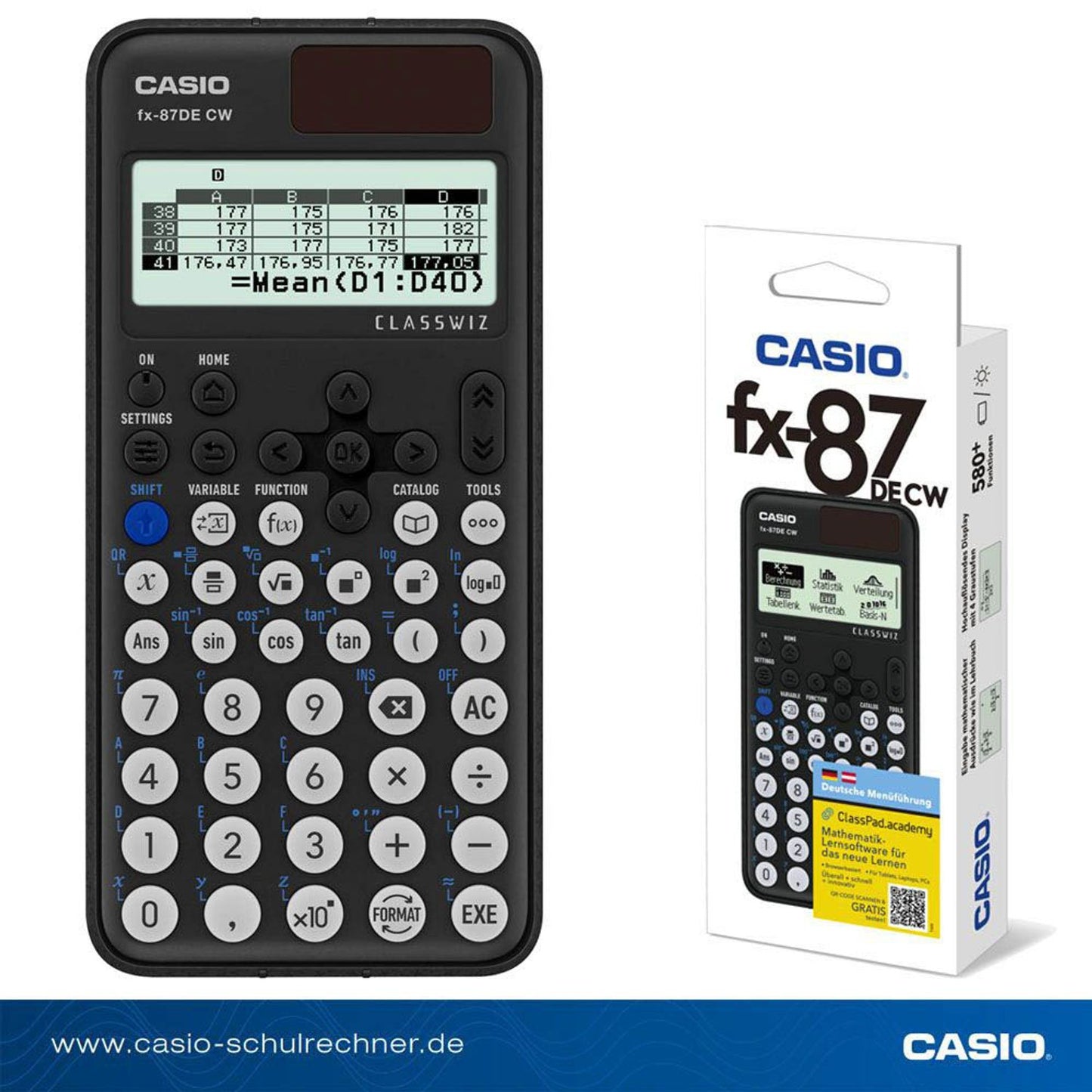 CASIO Wissenschaftlicher Taschenrechner schwarz | FX-87DE CW