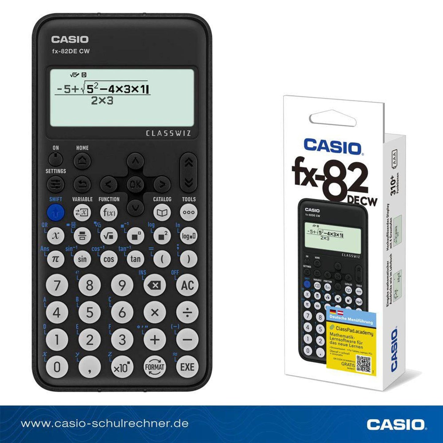 CASIO Wissenschaftlicher Taschenrechner schwarz | FX-82DE CW