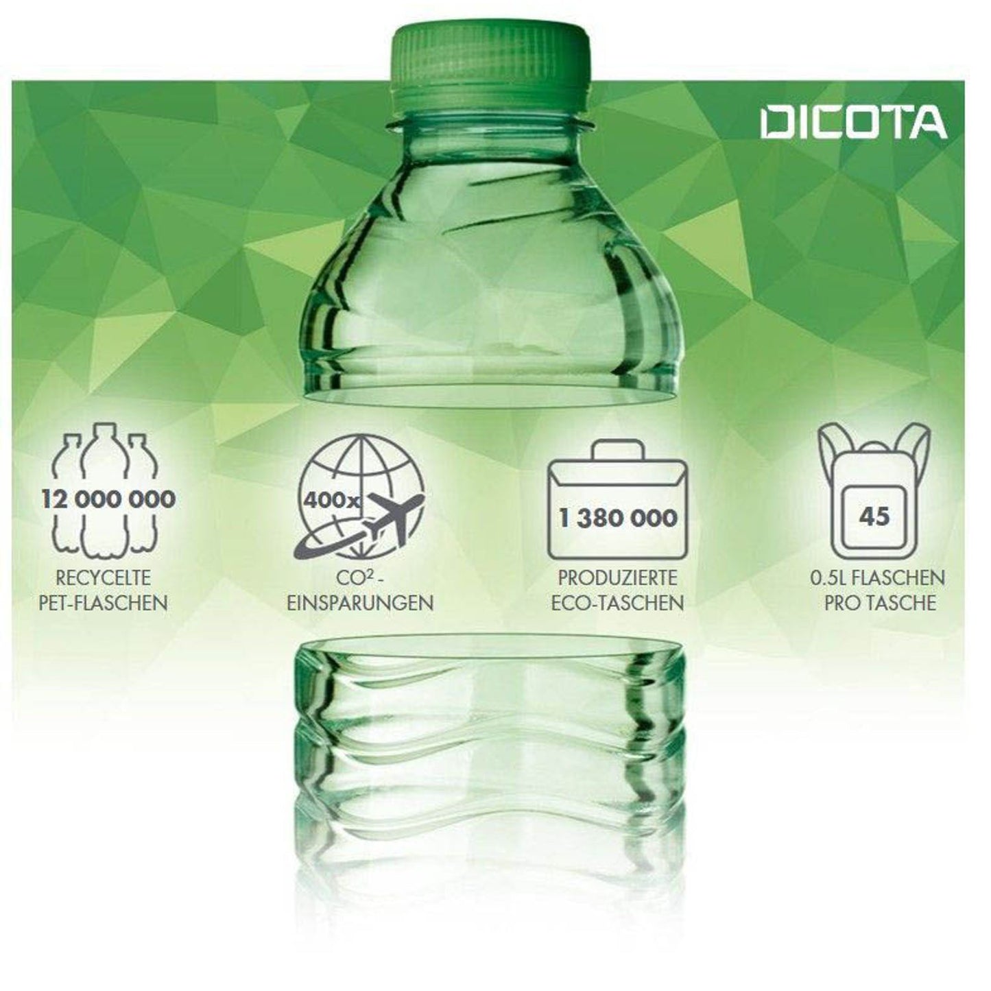 DICOTA Laptoptasche Slim Eco BASE Kunstfaser grau bis 35,8 cm (14,1 Zoll) | D31305-RPET