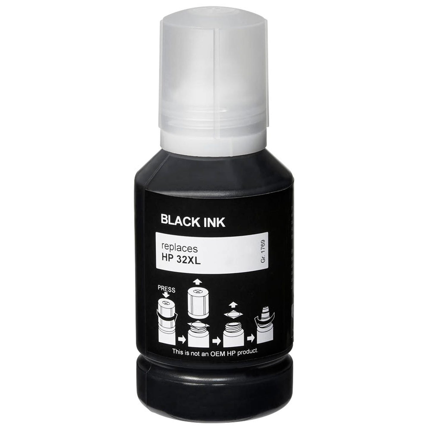 dots schwarz Tintenflasche kompatibel zu HP 32XL (1VV24AE) | 1769,1001-DOTS