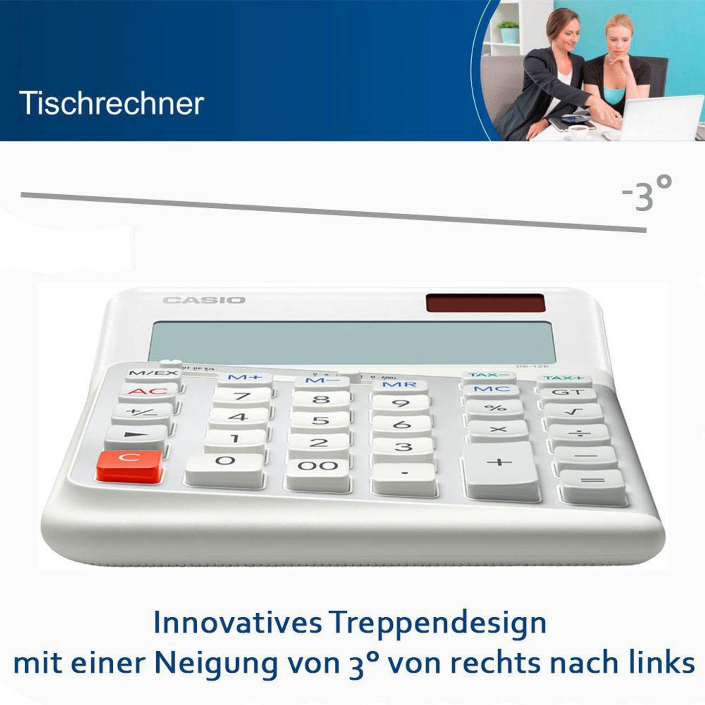 CASIO Tischrechner weiß | DE-12E-WE