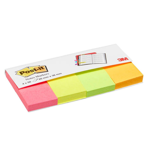 Post-it® Notes Markers Haftmarker farbsortiert 4x 50 Streifen | 670-4U | 1 Pack = 4x 50 Streifen
