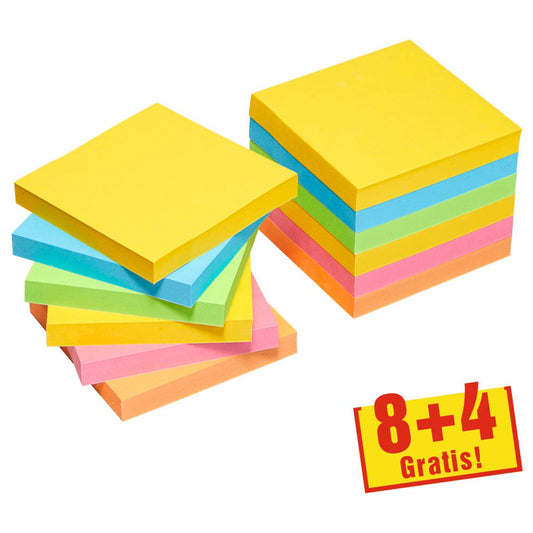 Post-it® + 4 GRATIS: Carnival Haftnotizen extrastark farbsortiert, 8 Blöcke + GRATIS 4 Blöcke | 7100290187 | 1 Aktionspack = 8 Blöcke