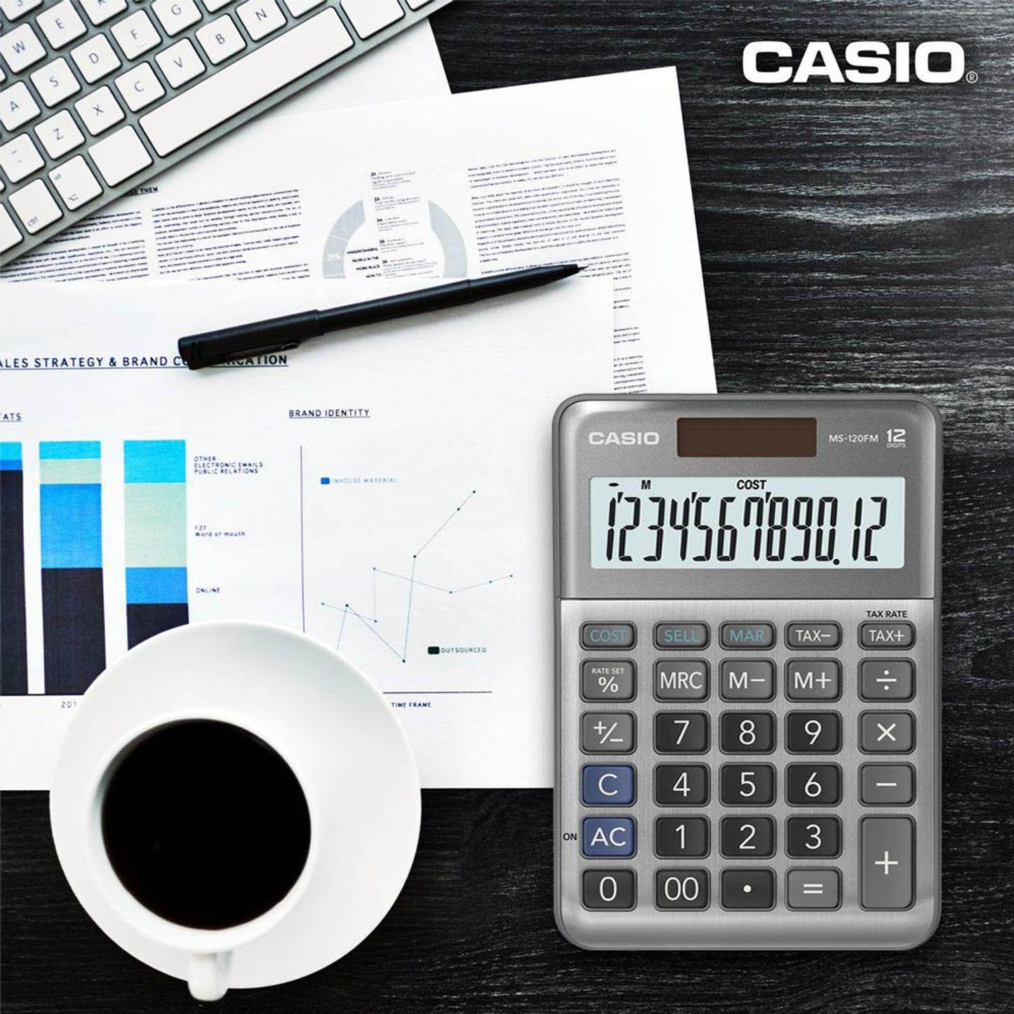 CASIO Tischrechner grau | MS-120FM