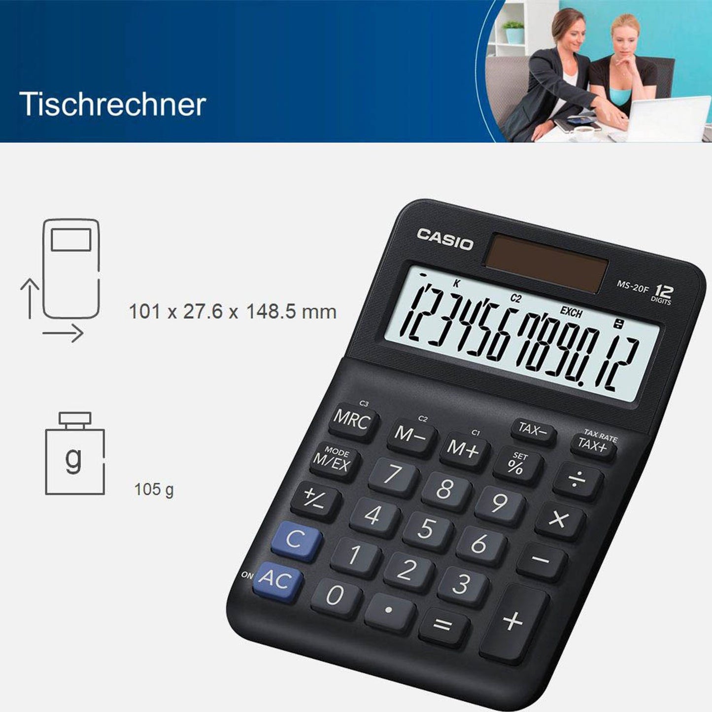CASIO Tischrechner schwarz | MS-20F
