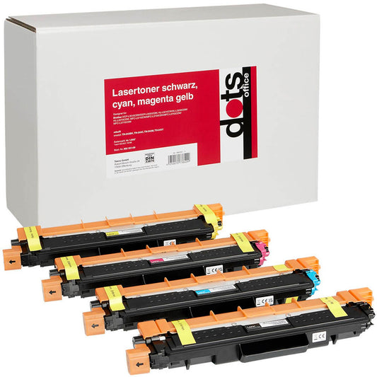 dots schwarz, cyan, magenta, gelb Toner kompatibel zu brother TN243BK/C/M/Y, 4er-Set | 1268,0005-DOTS | 1 Pack = 4 St.