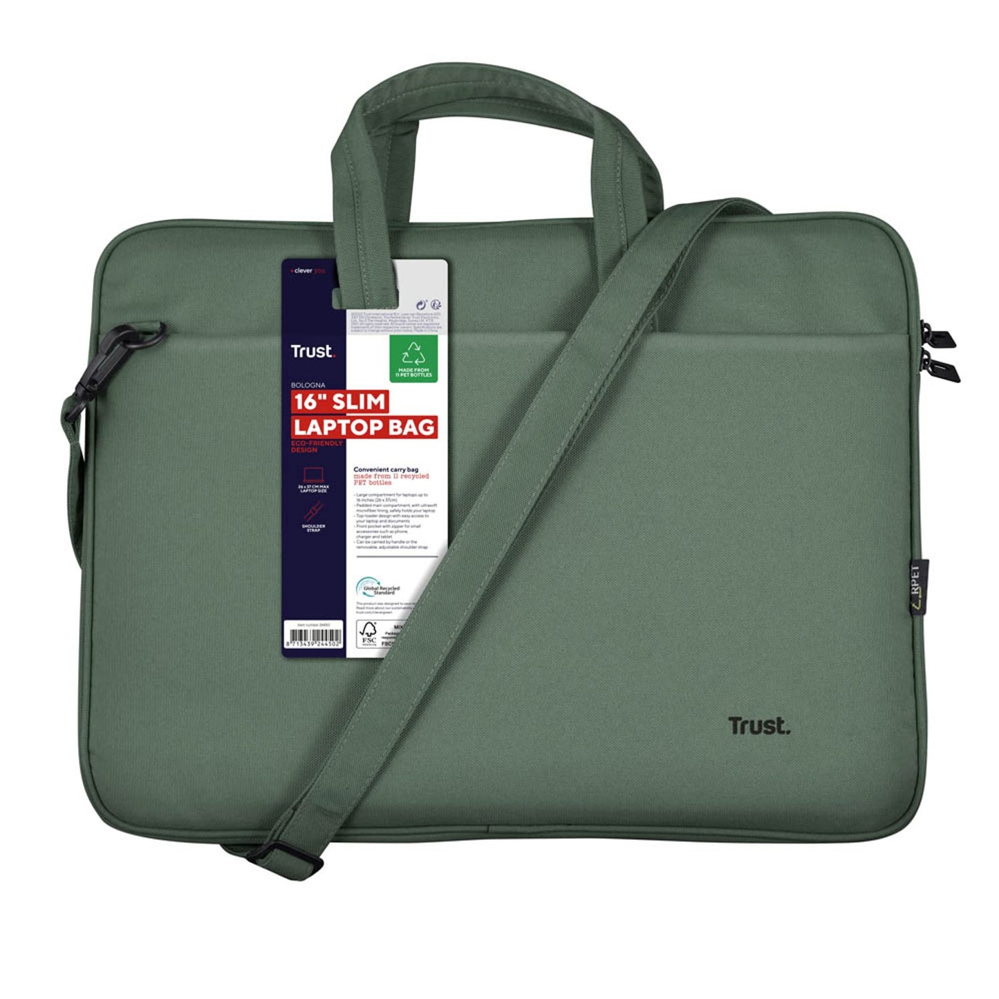 Trust Laptoptasche Bologna Slim Kunstfaser bis 40,6 cm (16 Zoll)
